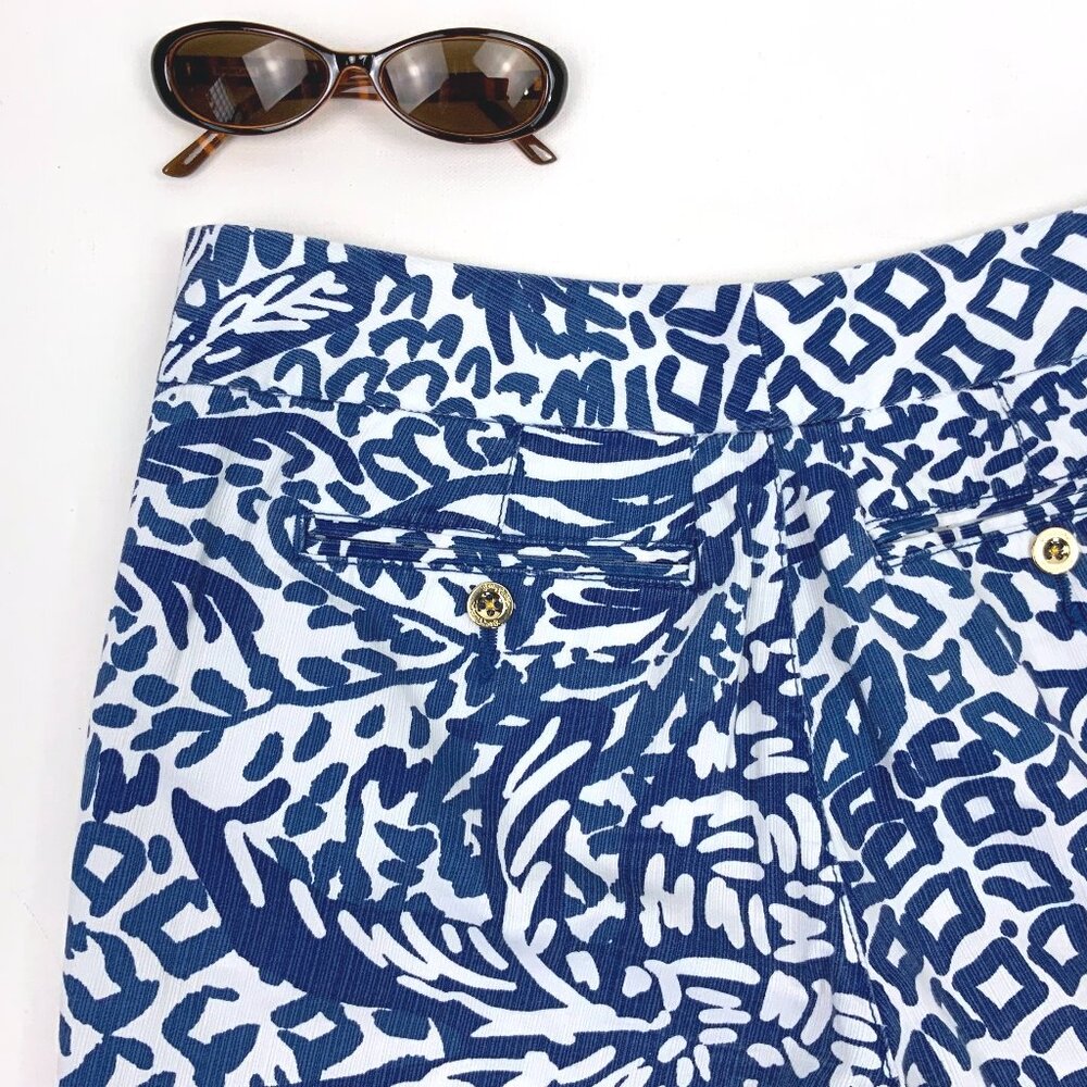 Lilly Pulitzer Chipper Short Home Slice Indigo Sz 8 - Picture 11 of 16